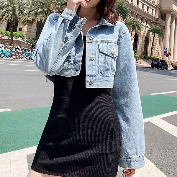2020 autumn women's ins popular high waist denim jacket short paragraph wild small clothes, Black;brown
2020 autumn women's ins popular high waist denim jacket short paragraph wild small clothes, Black;brown