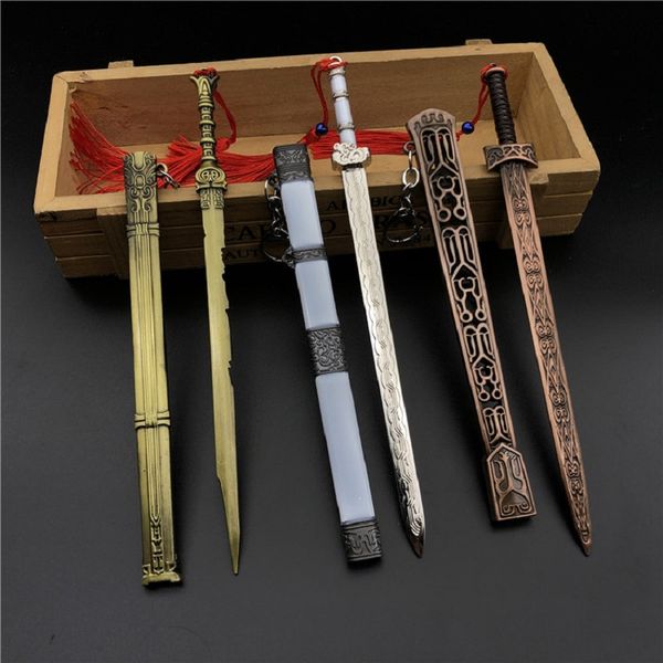 jian dynasty with white long sword keychain qiushui jian ancient sword 3d key chain alloy key rings, Silver
jian dynasty with white long sword keychain qiushui jian ancient sword 3d key chain alloy key rings, Silver