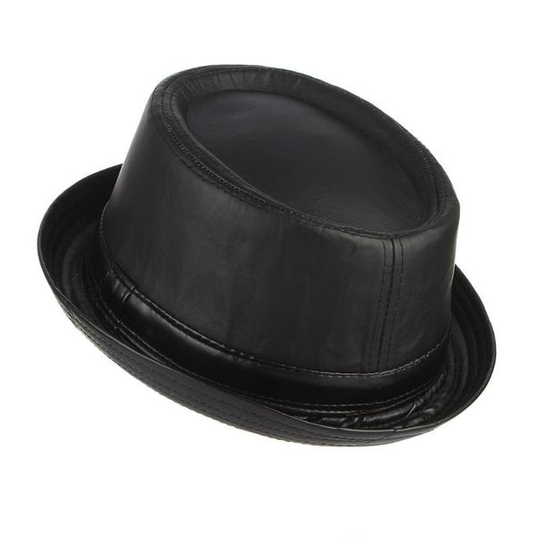 men's european american fedoras hat male curling pu leather cap gentleman elegant fashion party banquet hats h7213, Blue;gray
men's european american fedoras hat male curling pu leather cap gentleman elegant fashion party banquet hats h7213, Blue;gray