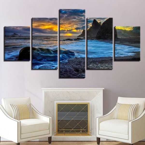 canvas printed pictures wall art 5 pieces sunrise reef coast paintings stones ocean seascape poster home decor modular(no frame
canvas printed pictures wall art 5 pieces sunrise reef coast paintings stones ocean seascape poster home decor modular(no frame