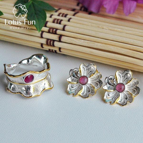 lotus fun real 925 sterling silver natural tourmaline handmade designer fine jewelry peony flower jewelry set for women
lotus fun real 925 sterling silver natural tourmaline handmade designer fine jewelry peony flower jewelry set for women
