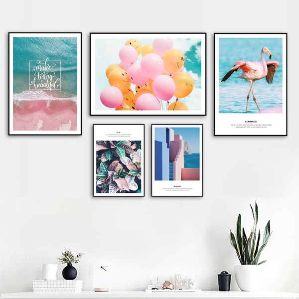 flamingo balloon leaves beach seascape wall art canvas painting nordic posters and prints wall pictures for living room decor
flamingo balloon leaves beach seascape wall art canvas painting nordic posters and prints wall pictures for living room decor
