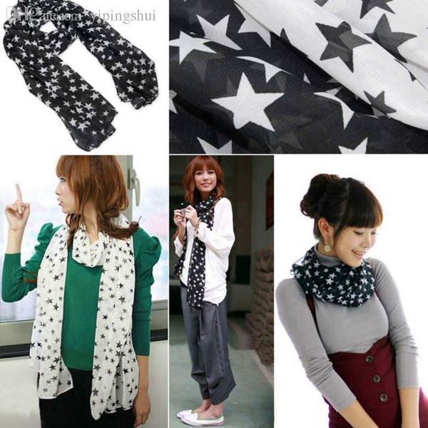 wholesale-1pcs women black white new chiffon fiber printed lovely repeated stars scarf stole / drop shipping, Blue;gray
wholesale-1pcs women black white new chiffon fiber printed lovely repeated stars scarf stole / drop shipping, Blue;gray