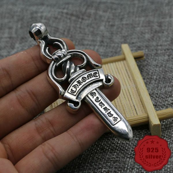brand s925 sterling silver pendant personality fashion simple holy sword letter shape punk street dance jewelry shape gift for lover 
brand s925 sterling silver pendant personality fashion simple holy sword letter shape punk street dance jewelry shape gift for lover