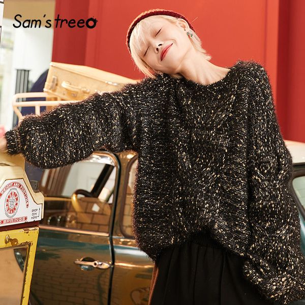 sam's tree pink solid korean knit pullover sweater women 2020 winter white long lantern sleeve causal office ladies basic, White;black
sam's tree pink solid korean knit pullover sweater women 2020 winter white long lantern sleeve causal office ladies basic, White;black