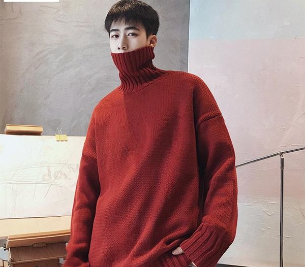 winter new 2019 thick turtleneck men's sweater korean fashion long sleeve loose knitted men sweater pullover, White;black
winter new 2019 thick turtleneck men's sweater korean fashion long sleeve loose knitted men sweater pullover, White;black
