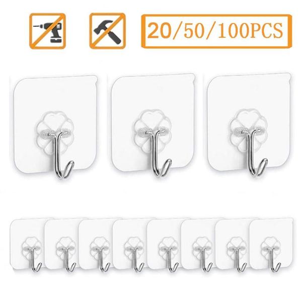 20/50/100pcs paste hooks strong transparent seamless hooks kitchen bathroom hanger holder wall hanging door hook set
20/50/100pcs paste hooks strong transparent seamless hooks kitchen bathroom hanger holder wall hanging door hook set