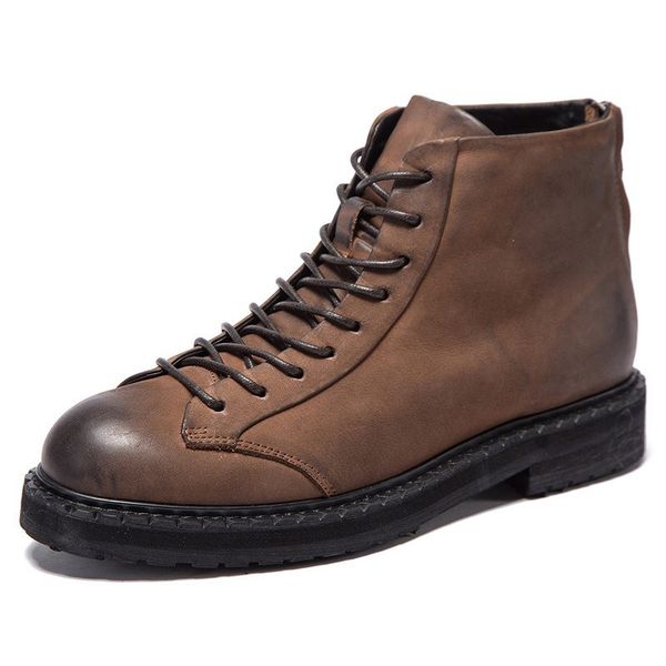 hand made mens boots england style retro zipper genuine leather high shoes men round toe quality platform ankle boots, Black
hand made mens boots england style retro zipper genuine leather high shoes men round toe quality platform ankle boots, Black