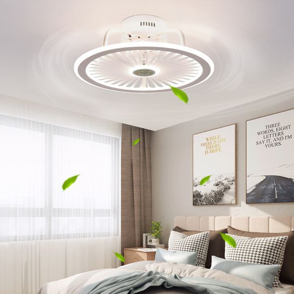 electric fans 48cm smart ceiling fan with remote control cell phone indoor home decor light modern lighting circular lamp stepless dimming