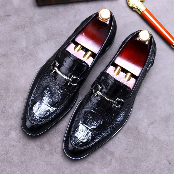 powerful2020 summer men's dress crocodile british genuine leather business shoes, Black
powerful2020 summer men's dress crocodile british genuine leather business shoes, Black