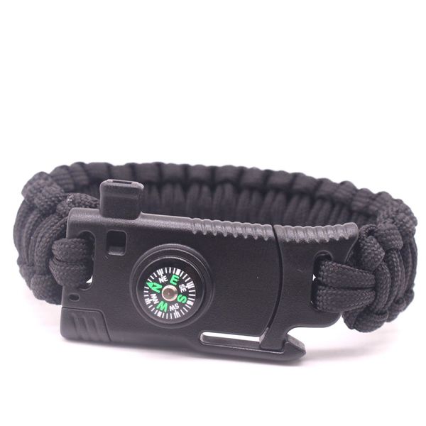 cool bracelet for men outdoor camping rescue paracord survival parachute cord multifunctional braided rope knife whistle, Black
cool bracelet for men outdoor camping rescue paracord survival parachute cord multifunctional braided rope knife whistle, Black