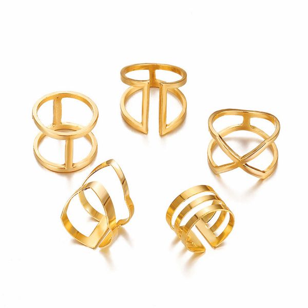 simple design round gold color knuckle rings set for women fashion geometric irregular cross ring female jewelry gifts, Golden;silver
simple design round gold color knuckle rings set for women fashion geometric irregular cross ring female jewelry gifts, Golden;silver