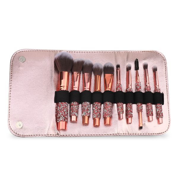 makeup brushes 10pcs soft synthetic hair diamond make up brush set with coffee pu bag
makeup brushes 10pcs soft synthetic hair diamond make up brush set with coffee pu bag