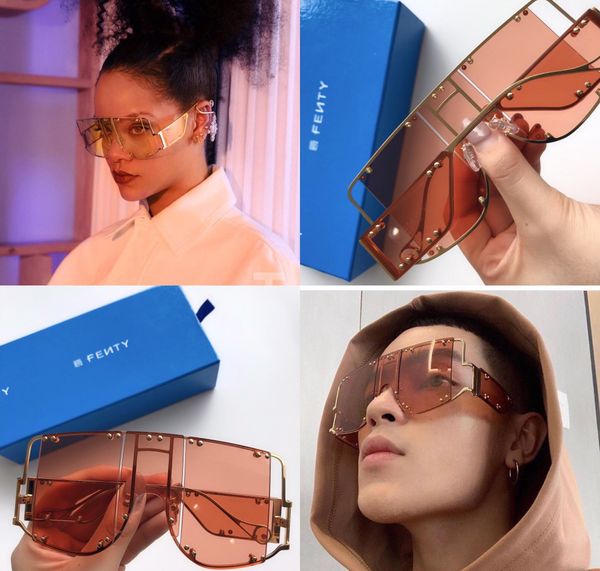 new fashion avant-garde sunglasses fenty special design large frame protection square goggle light color decorative eyewear, White;black
new fashion avant-garde sunglasses fenty special design large frame protection square goggle light color decorative eyewear, White;black