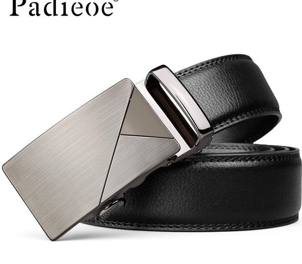 Padieoe men belt leather long luxury fashion automatic belt retro