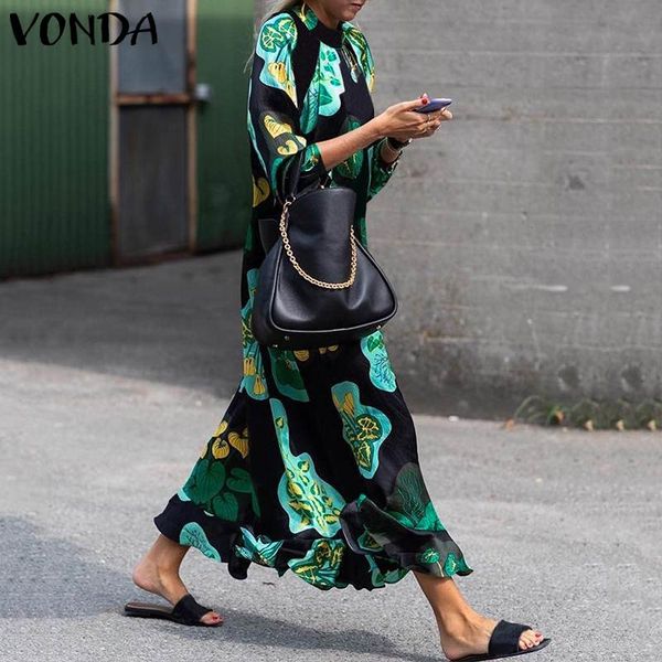 2020 vonda summer dress women long maxi dress vintage floral printed long sleeve loose beach sundress plus size casual vestidos, Black;gray
2020 vonda summer dress women long maxi dress vintage floral printed long sleeve loose beach sundress plus size casual vestidos, Black;gray