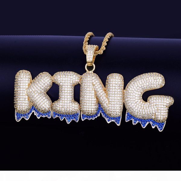 custom name blue drip bubble letters pendants men's necklaces zircon hip hop jewelry with gold silver rope chain for gift
custom name blue drip bubble letters pendants men's necklaces zircon hip hop jewelry with gold silver rope chain for gift