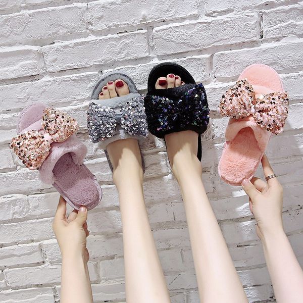 cootelili shoes for women woman slippers new fashion sequin decoration faux fur 2cm heel slippers winter slides for women 36-41, Black
cootelili shoes for women woman slippers new fashion sequin decoration faux fur 2cm heel slippers winter slides for women 36-41, Black