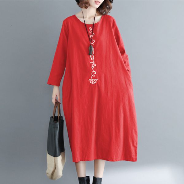 2020 new long sleeve autumn dress cotton linen loose women dress print floral vintage female spring casual midi, Black;gray
2020 new long sleeve autumn dress cotton linen loose women dress print floral vintage female spring casual midi, Black;gray