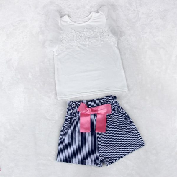 lace t-shirt+stripe shorts set clothes suit baby kids girls sweet lady fashion style new arrival august 9, White
lace t-shirt+stripe shorts set clothes suit baby kids girls sweet lady fashion style new arrival august 9, White