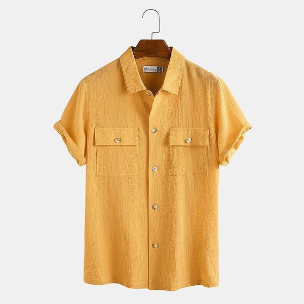 designer cotton blend shirts solid color double pockets single breasted fashion male clothes summer mens, White;black
designer cotton blend shirts solid color double pockets single breasted fashion male clothes summer mens, White;black