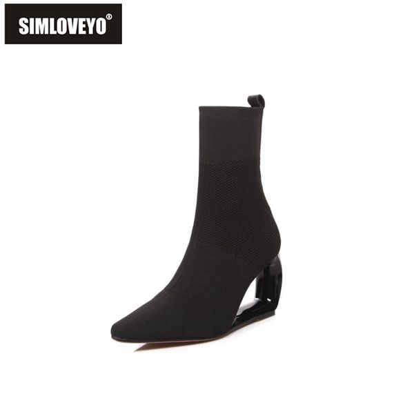 simloveyo new fashion winter woman mid calf boots pointed toe strange heel slip on bling glitter big size 33-43 casual b1807, Black
simloveyo new fashion winter woman mid calf boots pointed toe strange heel slip on bling glitter big size 33-43 casual b1807, Black