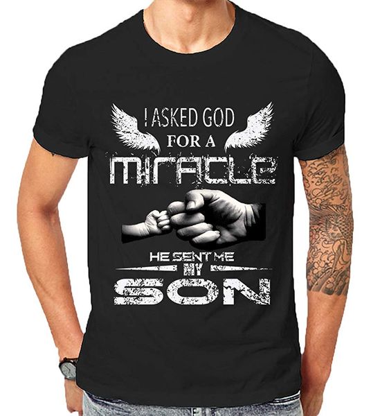 god sent me a miracle my son family fathers day jesus christian newborn gift t-shirts 2019 design summer man t shirts
god sent me a miracle my son family fathers day jesus christian newborn gift t-shirts 2019 design summer man t shirts