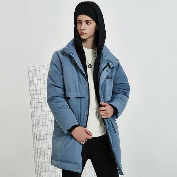2019 winter male long section of new men's casual loose hooded down jacket thick coat, Black
2019 winter male long section of new men's casual loose hooded down jacket thick coat, Black
