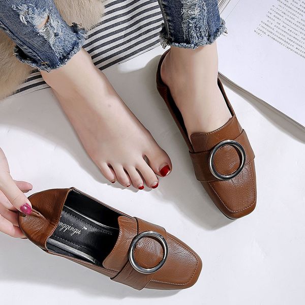 women shoes leather slip on loafers casual flats shoes metal decoration shallow square toe plus size black brown green
women shoes leather slip on loafers casual flats shoes metal decoration shallow square toe plus size black brown green