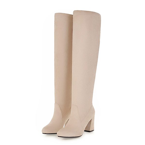 lucyever 2020 women knee high boots fashion all match round toe solid autumn winter shoes elegant thich high heels botas mujer, Black 
lucyever 2020 women knee high boots fashion all match round toe solid autumn winter shoes elegant thich high heels botas mujer, Black