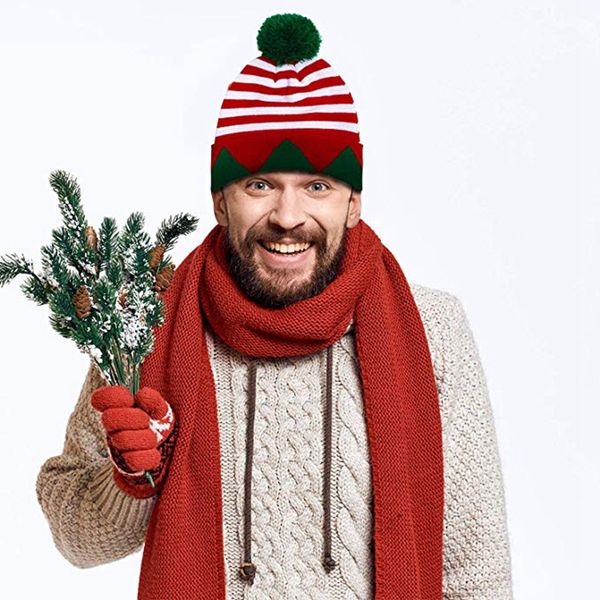wzcx christmas geometric pompom hat splice stripe party keep warm crimping fashion new beanie winter hat, Blue;gray
wzcx christmas geometric pompom hat splice stripe party keep warm crimping fashion new beanie winter hat, Blue;gray