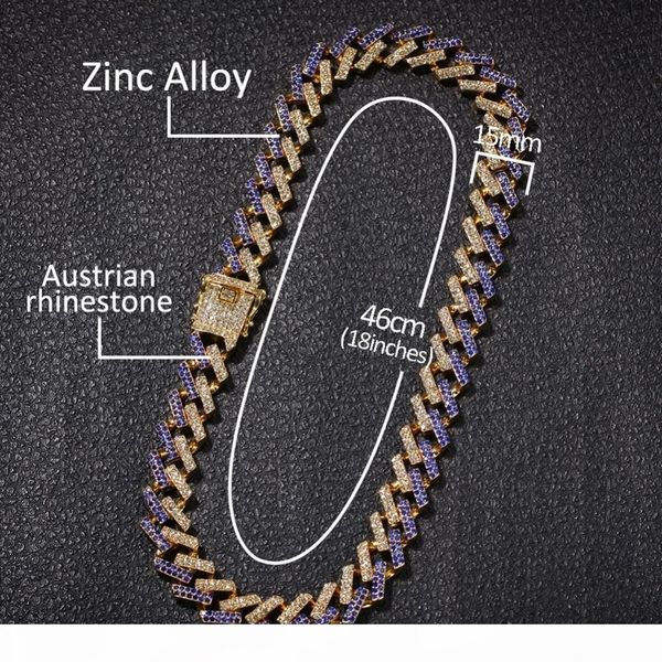 uwin drop shipping fashion iced prong cuban link chains necklaces 15mm mutil-colored blue black rhinestones hiphop jewelry mens t190907, Silver
uwin drop shipping fashion iced prong cuban link chains necklaces 15mm mutil-colored blue black rhinestones hiphop jewelry mens t190907, Silver