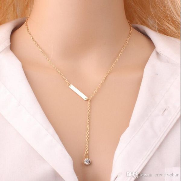 new style simple fashion metal gold plated pendant lariat crystal gem long necklace for women jewelry wholesale, Silver
new style simple fashion metal gold plated pendant lariat crystal gem long necklace for women jewelry wholesale, Silver