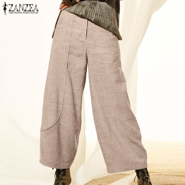 women's pants & capris elegant solid womens wide leg trousers zanzea 2021 autumn casual button front zipper long pantalon woman palazzo, Black;white
women's pants & capris elegant solid womens wide leg trousers zanzea 2021 autumn casual button front zipper long pantalon woman palazzo, Black;white