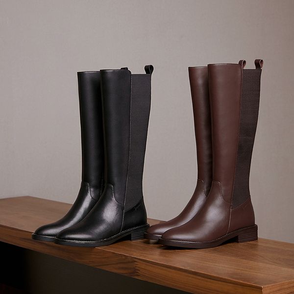 new style knee-high boots genuine leather women boots motorcycle warm female winter stretch women shoes 100%cowhide, Black
new style knee-high boots genuine leather women boots motorcycle warm female winter stretch women shoes 100%cowhide, Black