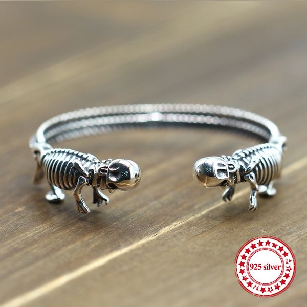s925 sterling silver men's bracelet personalized classic vintage ornaments domineering skull modeling send lover's gift bangles 20, Black
s925 sterling silver men's bracelet personalized classic vintage ornaments domineering skull modeling send lover's gift bangles 20, Black
