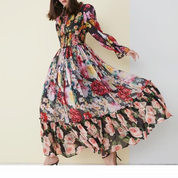 2019 new fashion maxi dress women's long sleeve amazing printed waist elasticated vintage beach chiffon long dress, Black;gray
2019 new fashion maxi dress women's long sleeve amazing printed waist elasticated vintage beach chiffon long dress, Black;gray