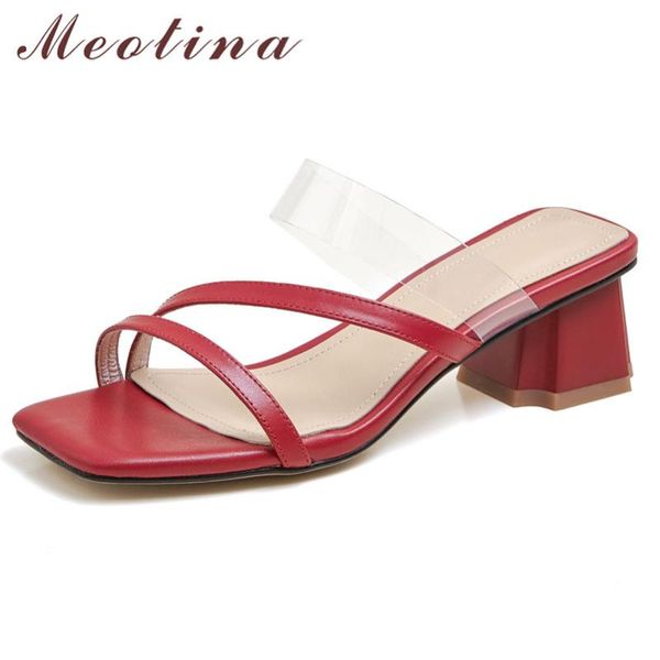 meotina women slippers genuine leather mid heel slides transparent square toe strange style shoes ladies summer sandals beige, Black
meotina women slippers genuine leather mid heel slides transparent square toe strange style shoes ladies summer sandals beige, Black