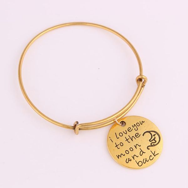 bangle 2d double-sided i love you to the moon and back round charm with copper expandable bracelet gifts gift jewelry, Black
bangle 2d double-sided i love you to the moon and back round charm with copper expandable bracelet gifts gift jewelry, Black