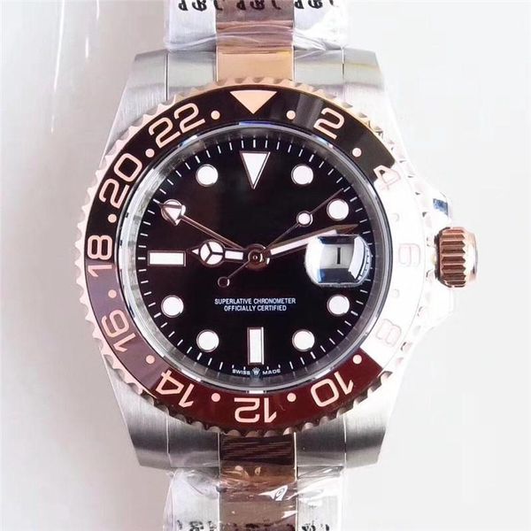 40MM Automatic Black Dial High Grade Men Wristwatch Mens Watches With Rose Gold Two Tone Stainless Steel Bracelet and Dot Hour Markers
40MM Automatic Black Dial High Grade Men Wristwatch Mens Watches With Rose Gold Two Tone Stainless Steel Bracelet and Dot Hour Markers