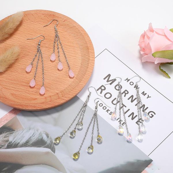 new trendy long tassel crystal earrings for women handmade silver chain dangle earring girls teardrop ear design jewelry gifts summer love
new trendy long tassel crystal earrings for women handmade silver chain dangle earring girls teardrop ear design jewelry gifts summer love