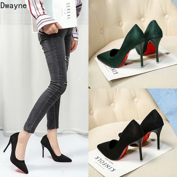 temperament elegant high heels thin heels pointed single shoes shallow mouth professional work shoes suede womens, Black
temperament elegant high heels thin heels pointed single shoes shallow mouth professional work shoes suede womens, Black
