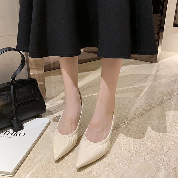 rimocy fashion simple high heels shoes women pleated solid color pu leather pumps woman pointed toe slip on office shoes female, Black
rimocy fashion simple high heels shoes women pleated solid color pu leather pumps woman pointed toe slip on office shoes female, Black