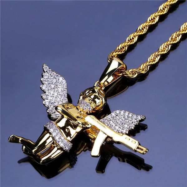 archery cupid necklaces fashion jewelry gold chain hip hop angel pendant necklaces ice out bling zircon accessories, Silver
archery cupid necklaces fashion jewelry gold chain hip hop angel pendant necklaces ice out bling zircon accessories, Silver
