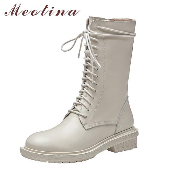 meotina genuine leather platform mid heel mid calf boots women shoes lace up zip block heels motorcycle boots autumn winter 39, Black
meotina genuine leather platform mid heel mid calf boots women shoes lace up zip block heels motorcycle boots autumn winter 39, Black