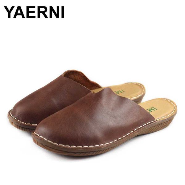 yaerni retro genuine leather slippers woman flat bottom handmade sandals real leather shoes, casual slippers, Black
yaerni retro genuine leather slippers woman flat bottom handmade sandals real leather shoes, casual slippers, Black