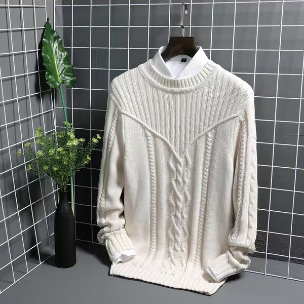 high-quality hand-woven stripes new slim t pullover knitted sweater solid color knitted men's fashion designer long sleeve luxur, White;black
high-quality hand-woven stripes new slim t pullover knitted sweater solid color knitted men's fashion designer long sleeve luxur, White;black
