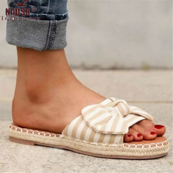 slippers women's summer open toe shoes woman stripe bow flat sandals ladies outdoor casual beach slides slip-on female plus size, Black
slippers women's summer open toe shoes woman stripe bow flat sandals ladies outdoor casual beach slides slip-on female plus size, Black