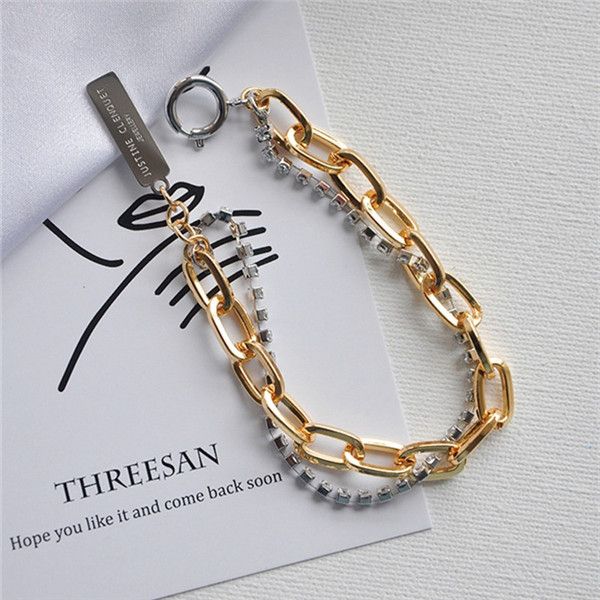 2020 new simple european and american fashion fashion hipster metal chain, diamond splicing bracelet1, Black
2020 new simple european and american fashion fashion hipster metal chain, diamond splicing bracelet1, Black