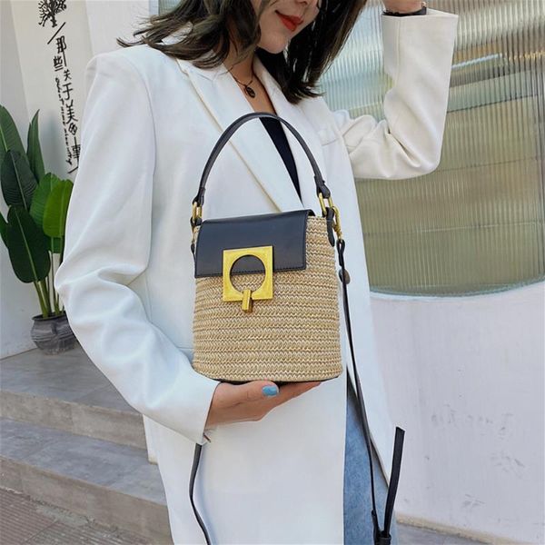 fashion casual pu leather straw splicing simple shoulder messenger small handbags women casual crossbody bucket bags
fashion casual pu leather straw splicing simple shoulder messenger small handbags women casual crossbody bucket bags